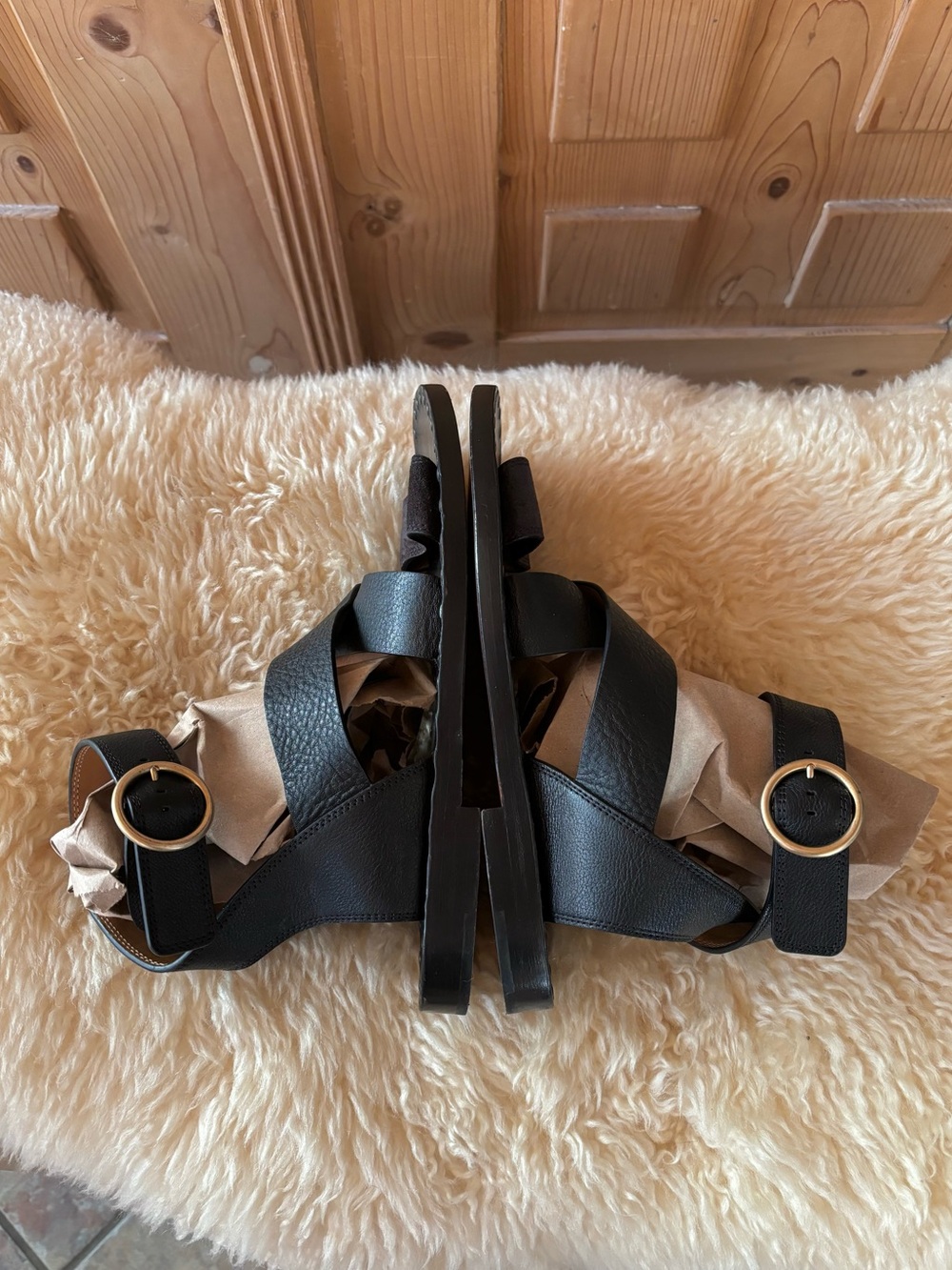 Chloe Karenn Flat Mixed-Media Sandals - Picture 6 of 11